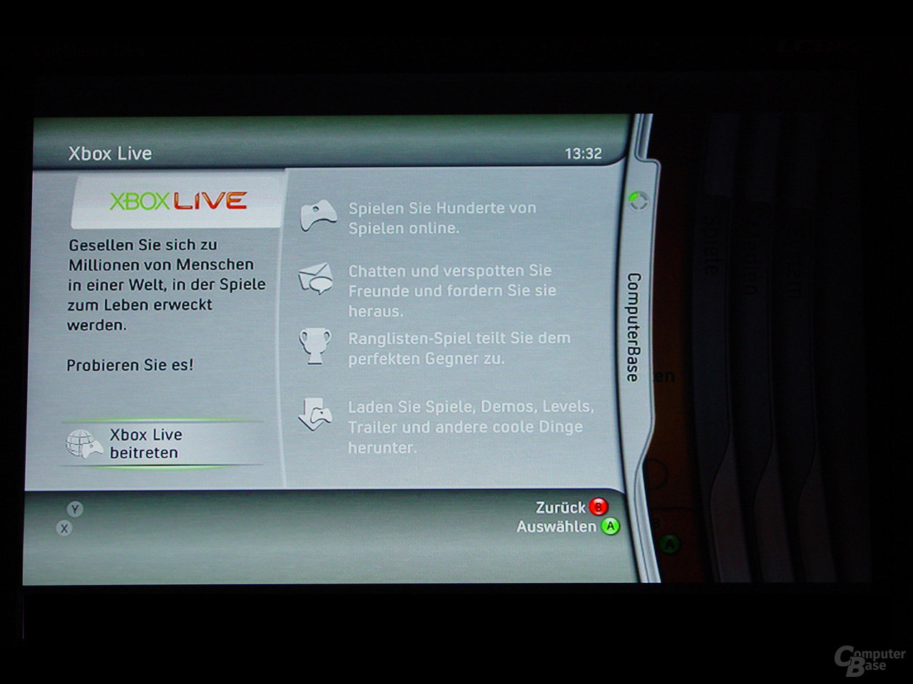 Benutzeroberfläche - Xbox Live beitreten