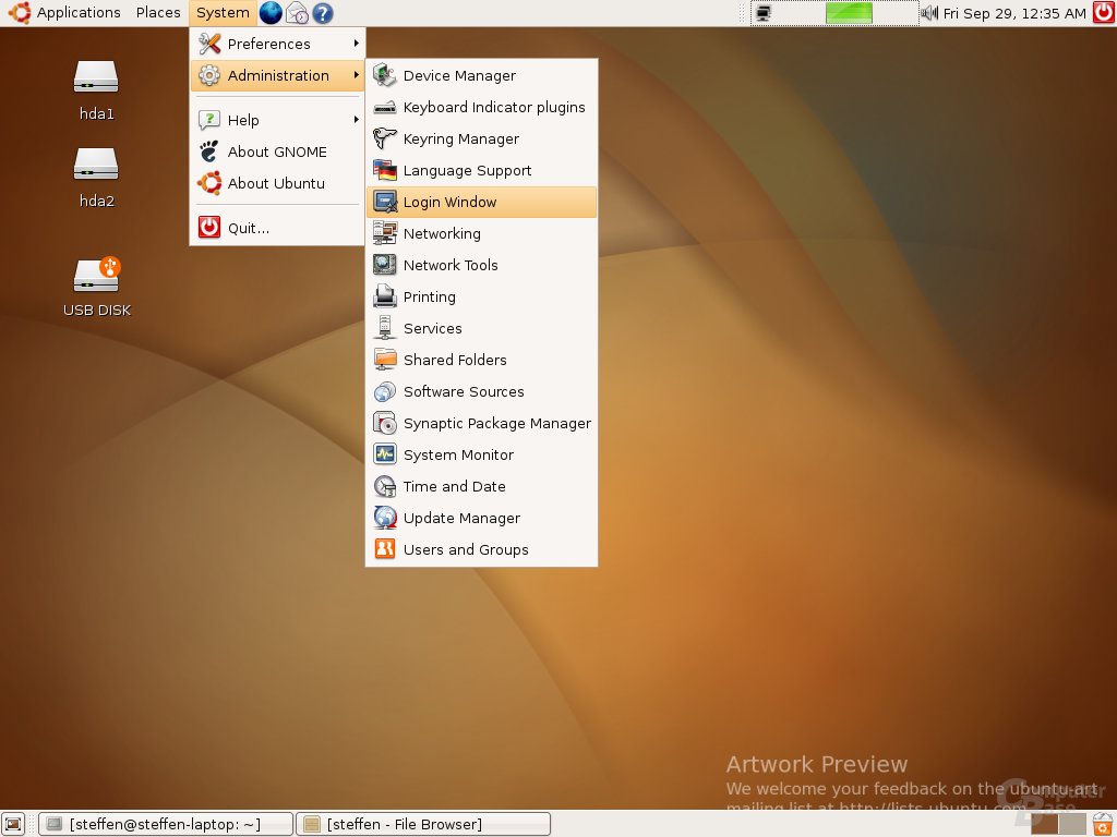 Ubuntu Edgy Eft Beta – System