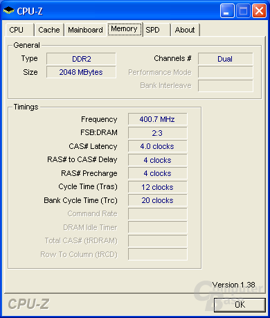 Asus P5W DH Deluxe CPU-Z RAM