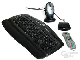 Optionale Peripherie: Logitech Maus und Tastatur sowie Fernbedienung