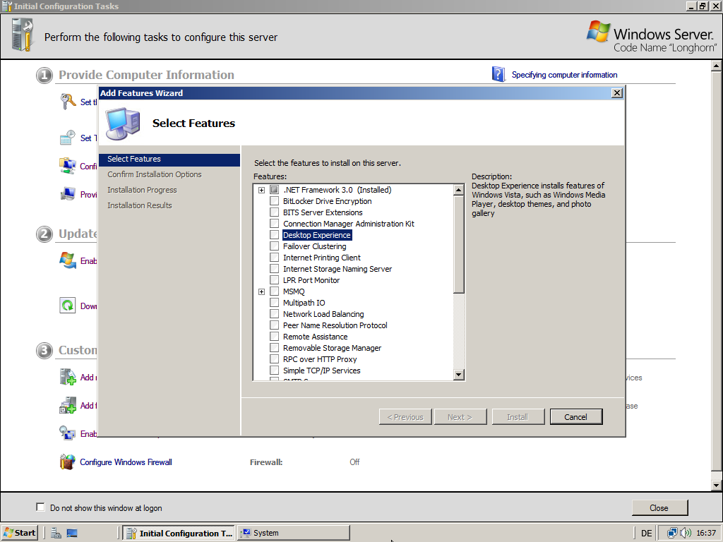 Windows Server "Codename" Longhorn Build 6001 - Vista-Theme kann nachträglich installiert werden