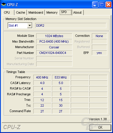 Corsair XMS2 CPU-Z SPD