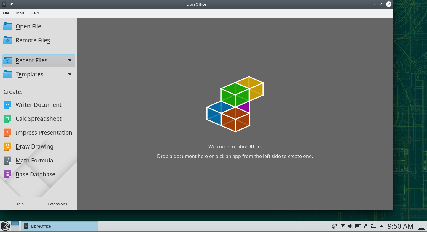 openSUSE Leap (KDE) – LibreOffice Main Window
