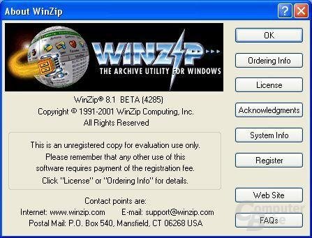 WinZip 8.1 Beta 2