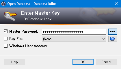 KeePass 2.xx – Entering the Master Key