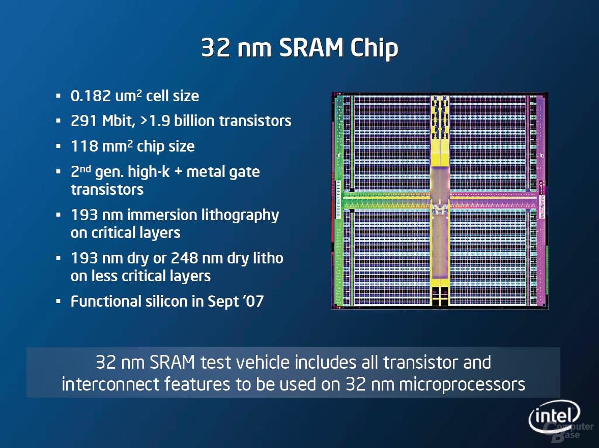 Intels 32nm SRAM Chip im Detail