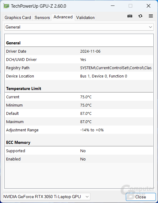 GPU-Z – Advanced Nvidia