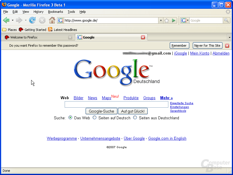 Firefox 3.0 – Passwortspeicher