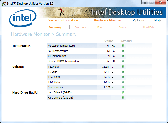 Intel Desktop Utilities – Hardware Monitor