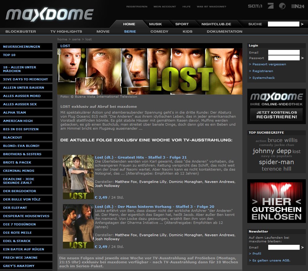 Maxdome - Was zu neu ist kostet Geld