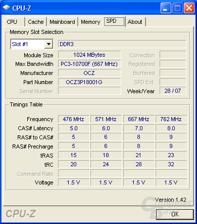 OCZ CPU-Z RAM SPD