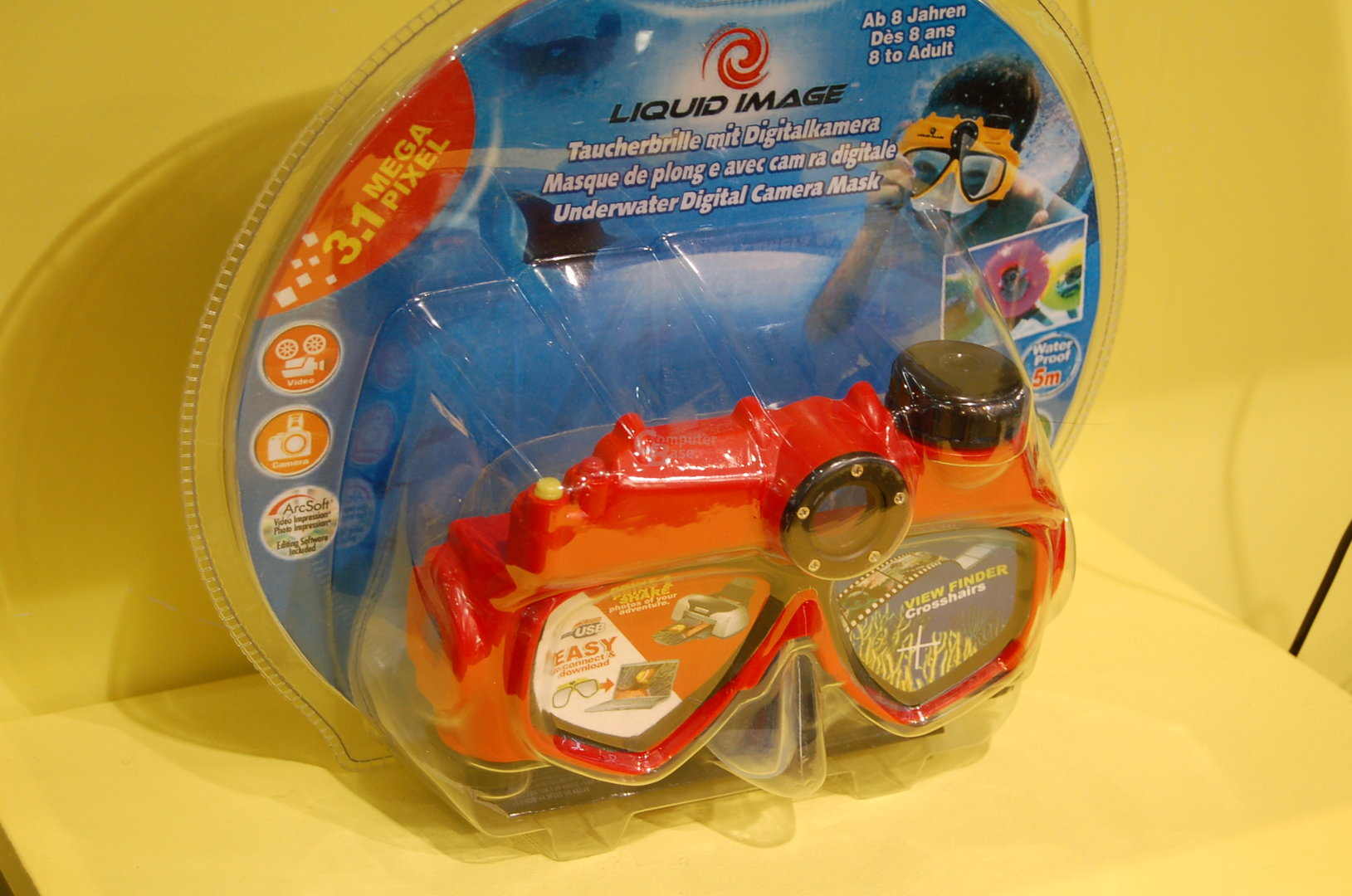 Taucherbrille mit integrierter 3,1-Megapixel-Kamera