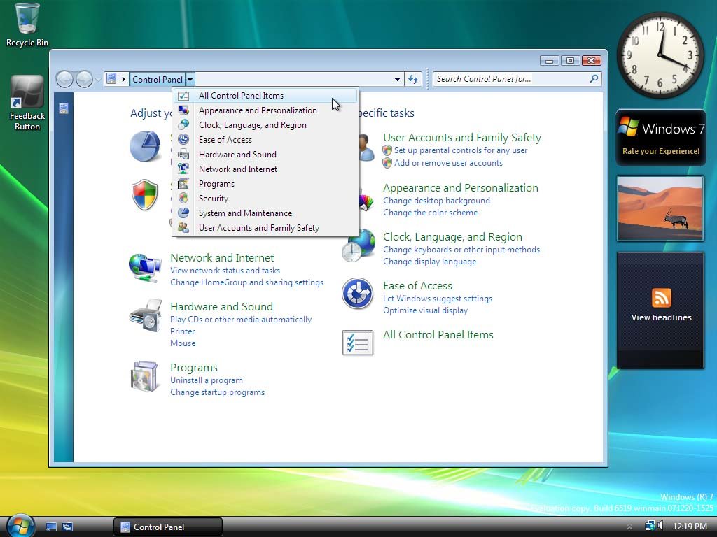 Windows 7 Build 6519