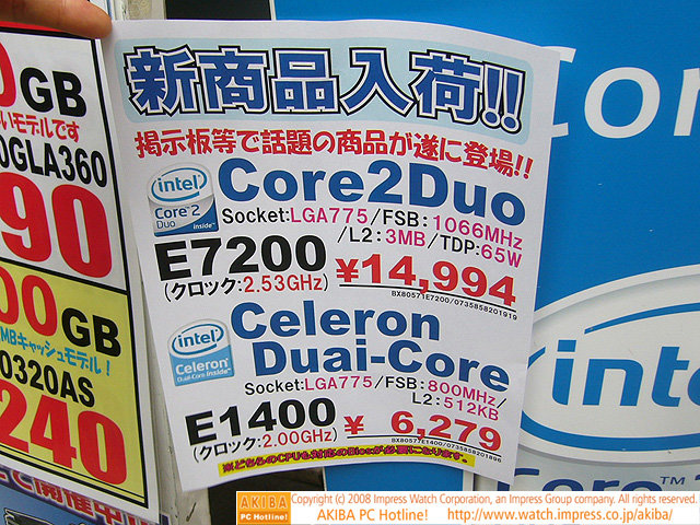 Preis des Intel Core 2 Duo E7200