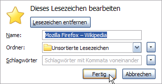 Firefox 3 – Lesezeichen bearbeiten