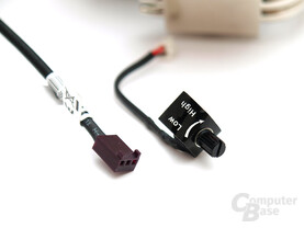 3-Pin-Stromanschluss und Mini-Drehzahlregulierer