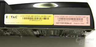 Zotac GeForce GTX 285 AMP! Beschriftung