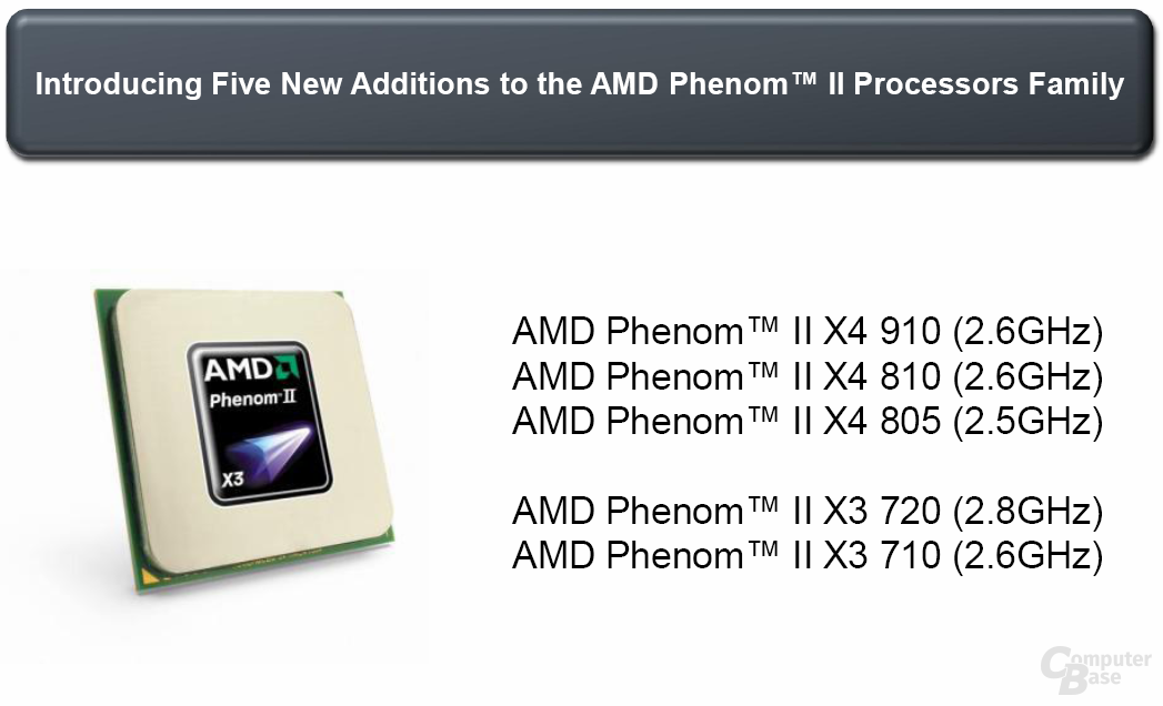 AMD Phenom II - fünf neue Modelle