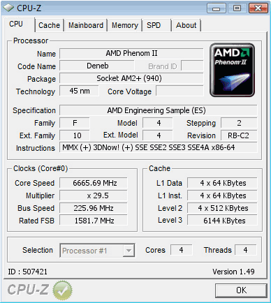 AMD Phenom II X4 bei 6,66 GHz
