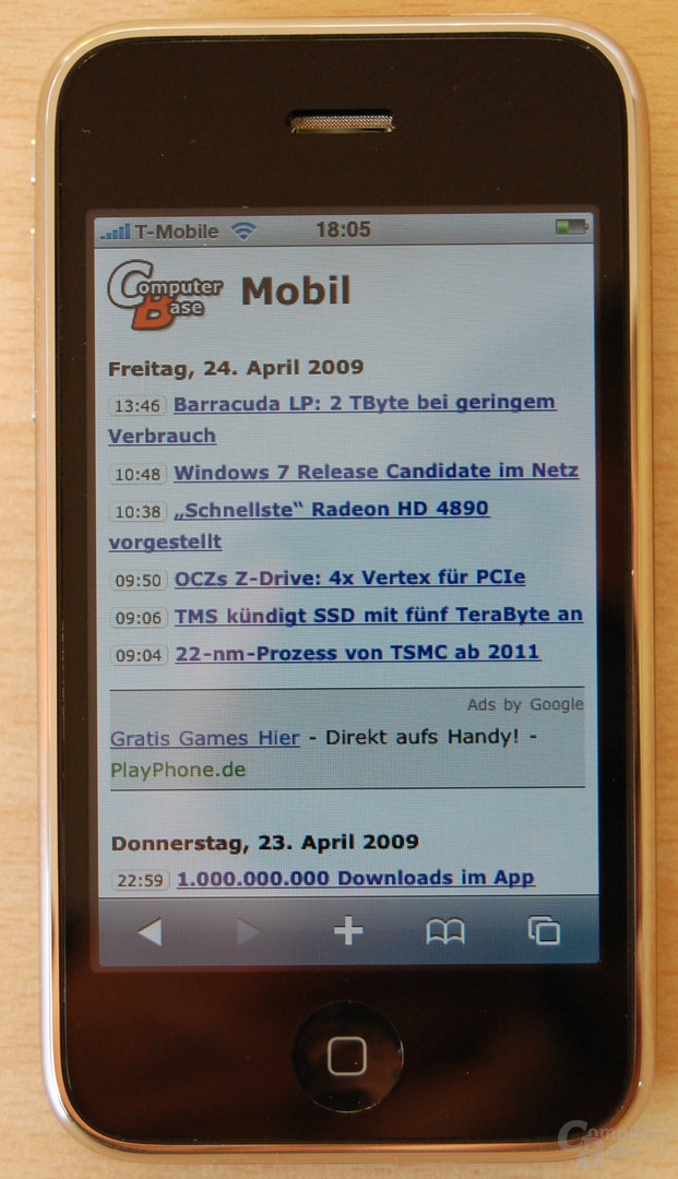 ComputerBase Mobil @ iPhone 3G
