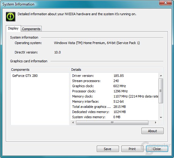 Nvidia GeForce 185.85