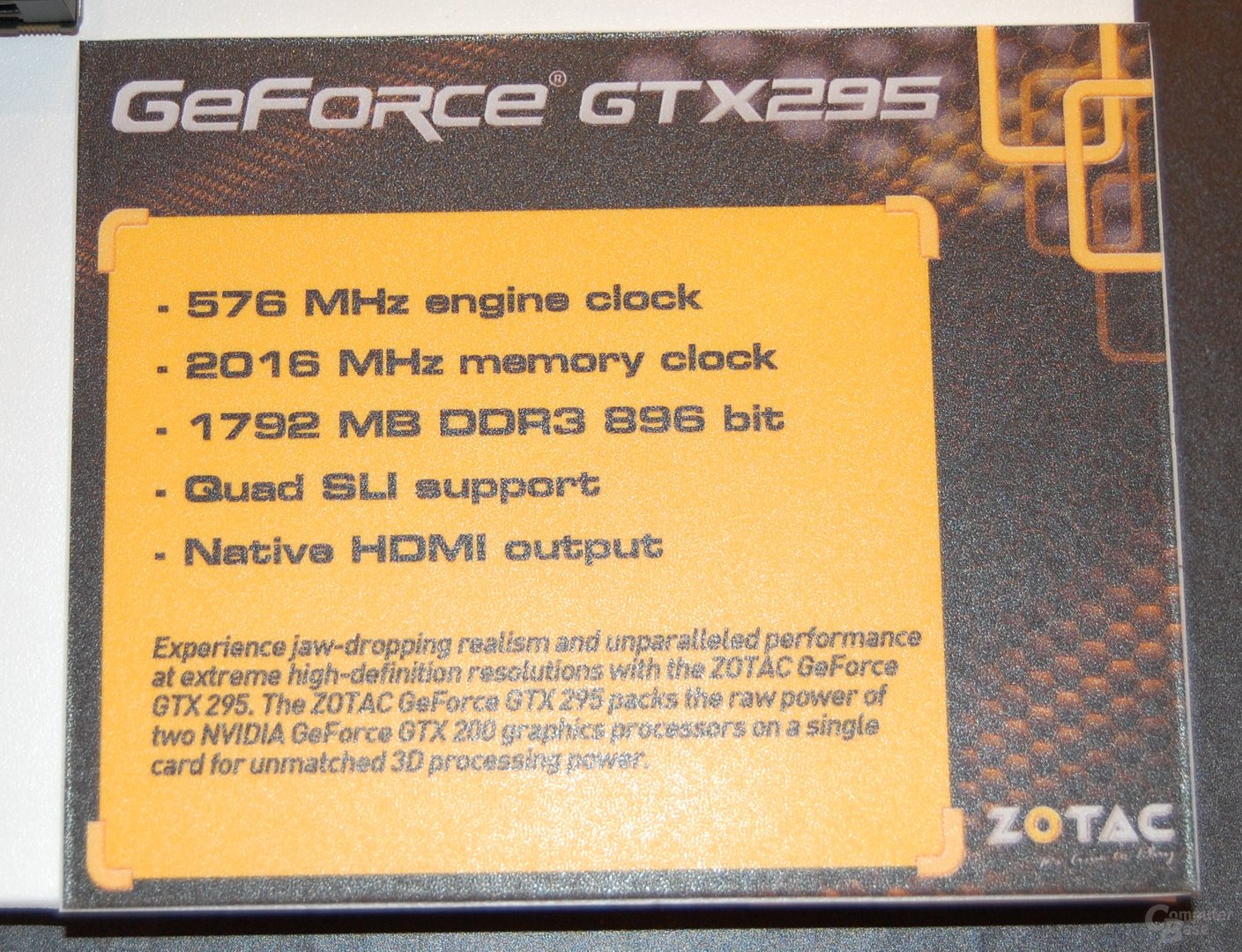 Zotac GeForce GTX 295 mit nur einem PCB