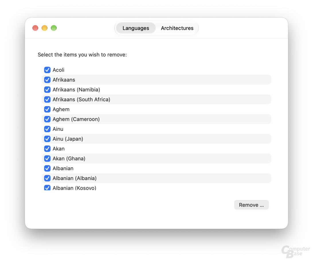 Monolingual – Oberfläche