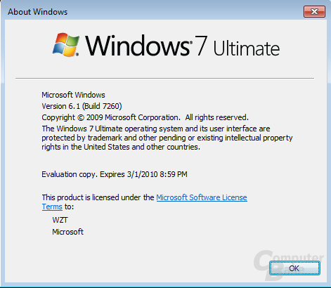 Windows 7 Ultimate Build 7260