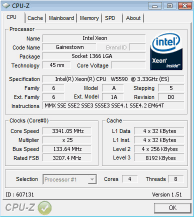 Intel Xeon W5590 mit 3,33 GHz