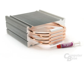 Schnörkelloser Aufbau und vierfach Heatpipe