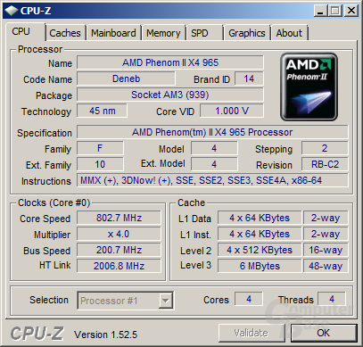 AMD Phenom II X4 965 (C2-Stepping) im Idle