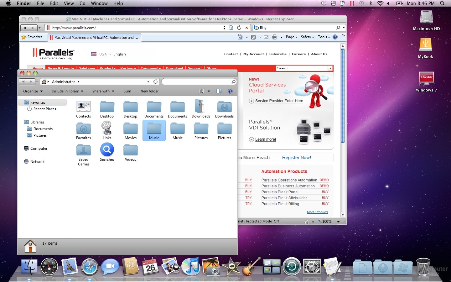 Windows-Anwendungen im Mac-Look unter Parallels Desktop 5 für Mac