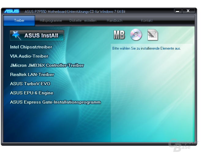 Asus P7P55D Software