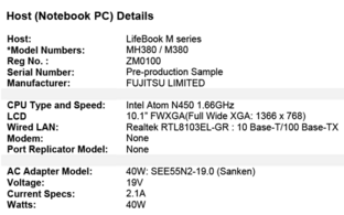 Fujitsu Lifebook M mit Pineview-Prozessor