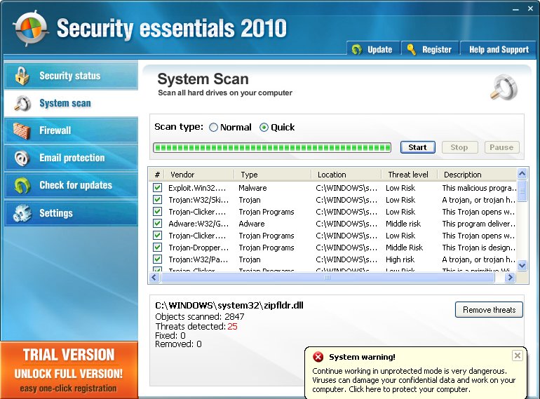 Trojaner-verseuchtes „Security Essentials 2010“