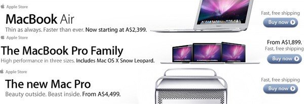Neue Macs in australischer Apple-Werbung