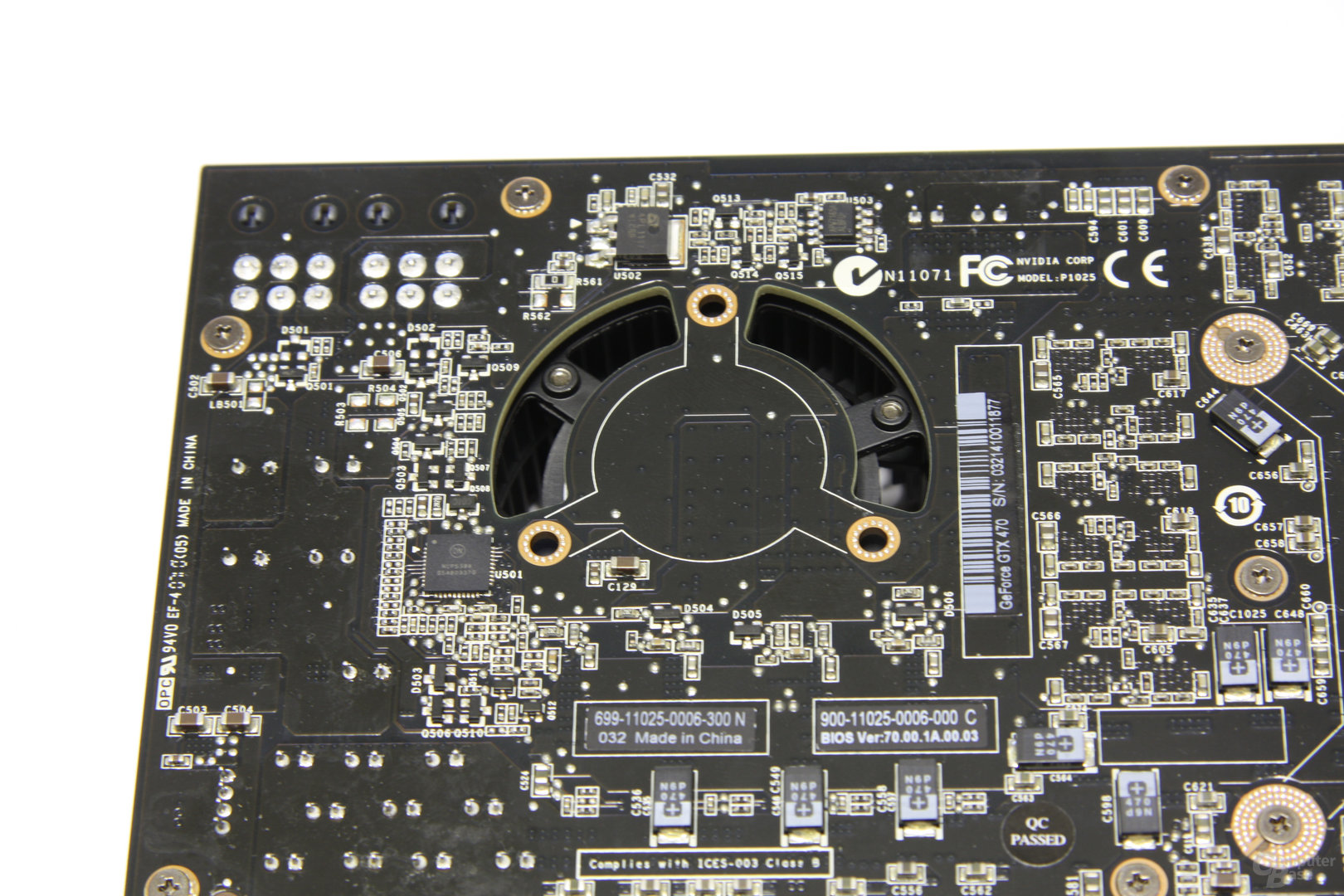 GeForce GTX 470 Lüfterrückseite