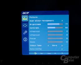 Onscreen Menü Acer D241H 3