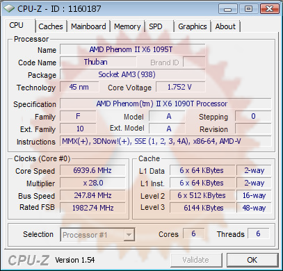 AMD Phenom II X6 bei 6,94 GHz