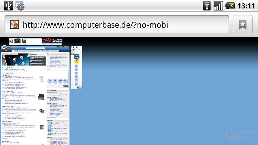 ComputerBase-Startseite im Android-Browser