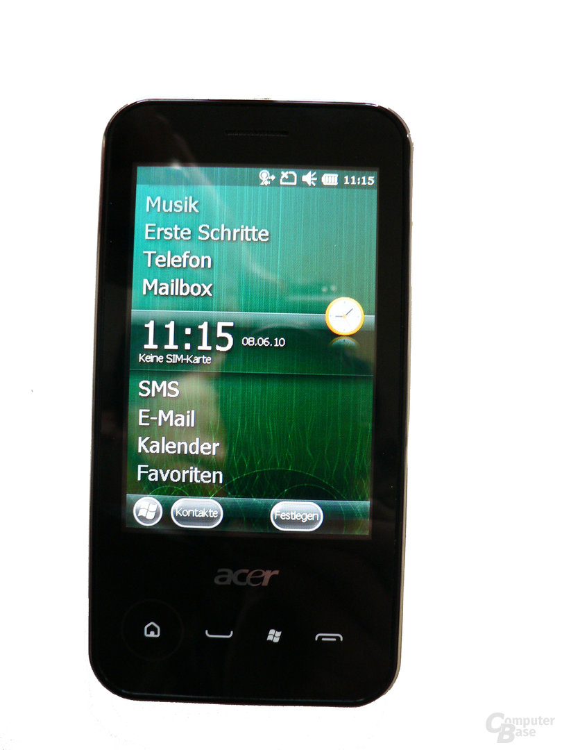 P400: Windows Mobile 6.5.3 Oberfläche