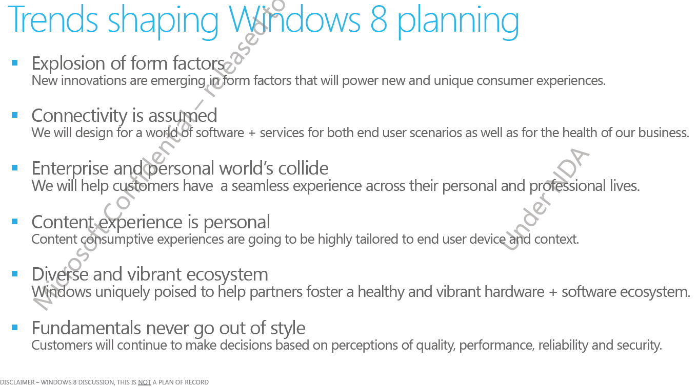 Windows 8-Planungen