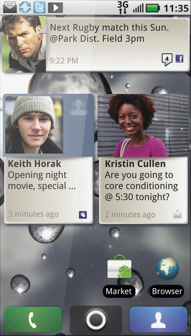 Motorola Motoblur: Home-Screen