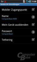 Samsung Galaxy S: WiFi-Tethering