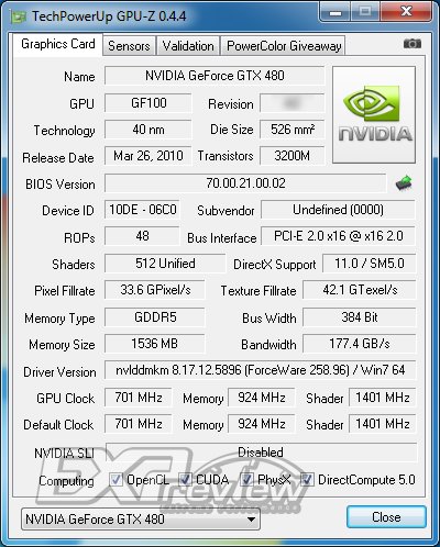 Nvidia GeForce GTX 480 mit 512 Shadern
