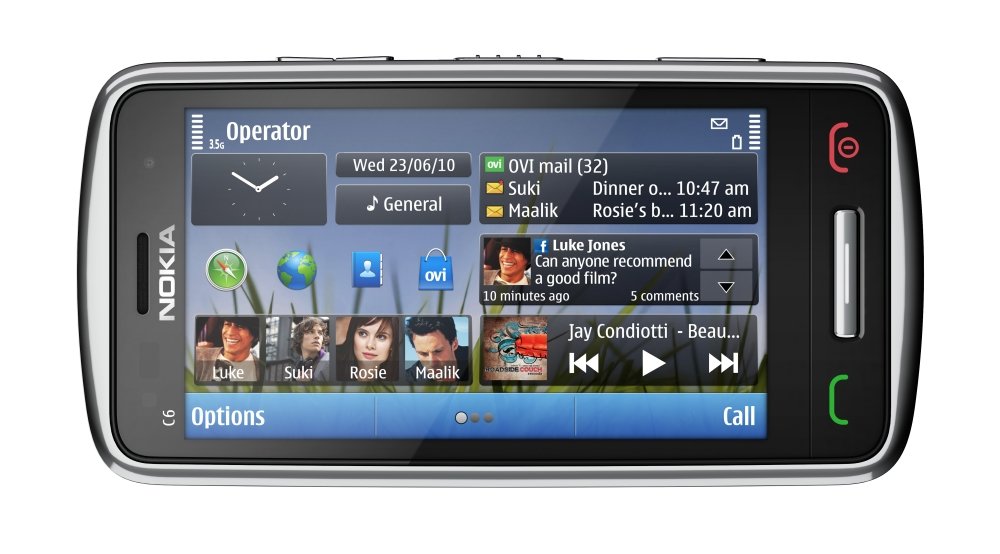 Nokia C6-01: Homescreen (Landscape-Modus)