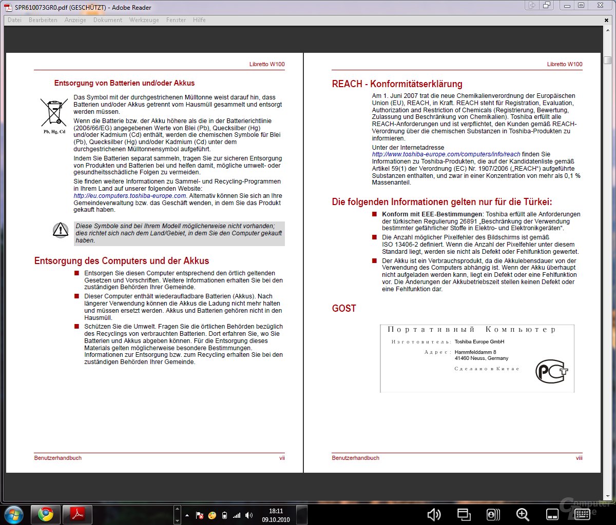 PDF-Ansicht (beide Displays)