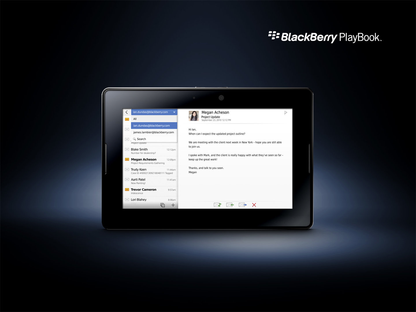 BlackBerry PlayBook: Email