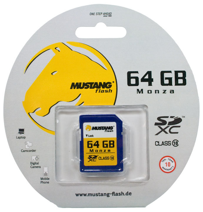 SDXC-Speicherkarte Mustang Flash Monza mit 64 GB