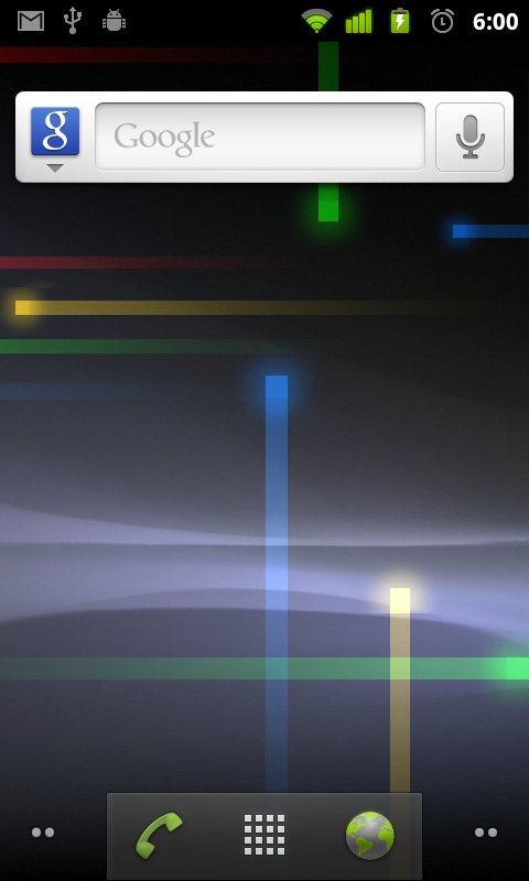 Android 2.3: Homescreen